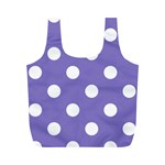 Polka Dots - White on Ube Violet Full Print Recycle Bag (M)