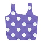 Polka Dots - White on Ube Violet Full Print Recycle Bag (L)