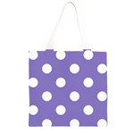 Polka Dots - White on Ube Violet Grocery Light Tote Bag