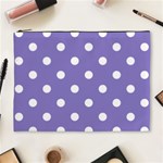 Polka Dots - White on Ube Violet Cosmetic Bag (XL)