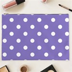 Polka Dots - White on Ube Violet Cosmetic Bag (XXL)