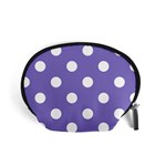 Polka Dots - White on Ube Violet Accessory Pouch (Small)