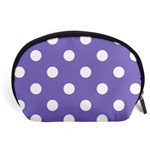 Polka Dots - White on Ube Violet Accessory Pouch (Large)