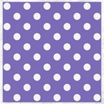 Polka Dots - White on Ube Violet Canvas 16  x 16 