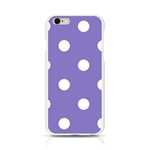 Polka Dots - White on Ube Violet Apple iPhone 6/6S Silicone Case (Transparent)