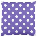 Polka Dots - White on Ube Violet Large Cushion Case (Two Sides)