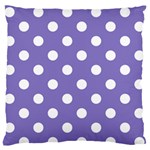 Polka Dots - White on Ube Violet Standard Flano Cushion Case (One Side)