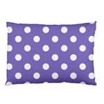 Polka Dots - White on Ube Violet Pillow Case (One Side)