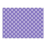 Polka Dots - White on Ube Violet Double Sided Flano Blanket (Mini)