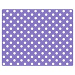 Polka Dots - White on Ube Violet Double Sided Flano Blanket (Medium)