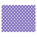 Polka Dots - White on Ube Violet Double Sided Flano Blanket (Large)
