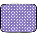 Polka Dots - White on Ube Violet Double Sided Fleece Blanket (Mini)