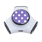 Polka Dots - White on Ube Violet Portable USB Hub (One Side)
