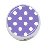 Polka Dots - White on Ube Violet 4-Port USB Hub (Two Sides)