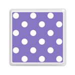 Polka Dots - White on Ube Violet Memory Card Reader with Storage (Square)