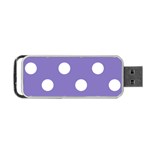 Polka Dots - White on Ube Violet Portable USB Flash (One Side)