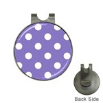 Polka Dots - White on Ube Violet Golf Ball Marker Hat Clip
