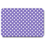 Polka Dots - White on Ube Violet Large Doormat