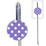Polka Dots - White on Ube Violet Book Mark