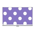 Polka Dots - White on Ube Violet Business Card Holder