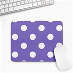Polka Dots - White on Ube Violet Small Mousepad