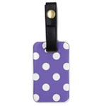 Polka Dots - White on Ube Violet Luggage Tag (One Side)