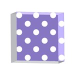 Polka Dots - White on Ube Violet 4 x 4  Acrylic Photo Block