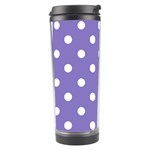Polka Dots - White on Ube Violet Travel Tumbler
