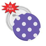 Polka Dots - White on Ube Violet 2.25  Button (10 pack)