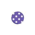 Polka Dots - White on Ube Violet 1  Mini Magnet