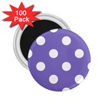 Polka Dots - White on Ube Violet 2.25  Magnet (100 pack)