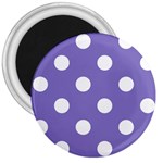 Polka Dots - White on Ube Violet 3  Magnet