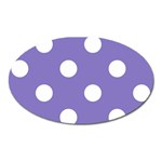 Polka Dots - White on Ube Violet Magnet (Oval)