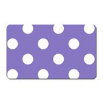 Polka Dots - White on Ube Violet Magnet (Rectangular)