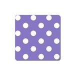 Polka Dots - White on Ube Violet Magnet (Square)