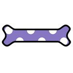 Polka Dots - White on Ube Violet Magnet (Dog Bone)
