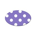 Polka Dots - White on Ube Violet Sticker Oval (100 pack)