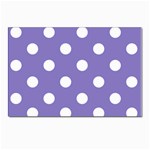 Polka Dots - White on Ube Violet Postcard 4  x 6 