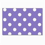 Polka Dots - White on Ube Violet Postcards 5  x 7  (Pkg of 10)