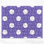 Polka Dots - White on Ube Violet Jigsaw Puzzle (Rectangular)