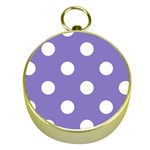 Polka Dots - White on Ube Violet Gold Compass