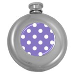 Polka Dots - White on Ube Violet Hip Flask (5 oz)