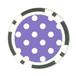 Polka Dots - White on Ube Violet Poker Chip Card Guard