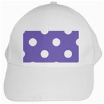 Polka Dots - White on Ube Violet White Cap