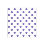 Polka Dots - Ube Violet on White Satin Bandana Scarf