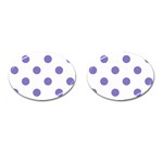 Polka Dots - Ube Violet on White Cufflinks (Oval)