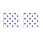 Polka Dots - Ube Violet on White Cufflinks (Square)