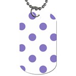 Polka Dots - Ube Violet on White Dog Tag (One Side)