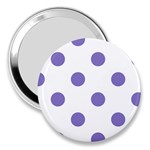 Polka Dots - Ube Violet on White 3  Handbag Mirror