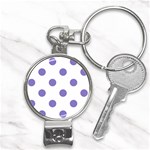 Polka Dots - Ube Violet on White Nail Clippers Key Chain